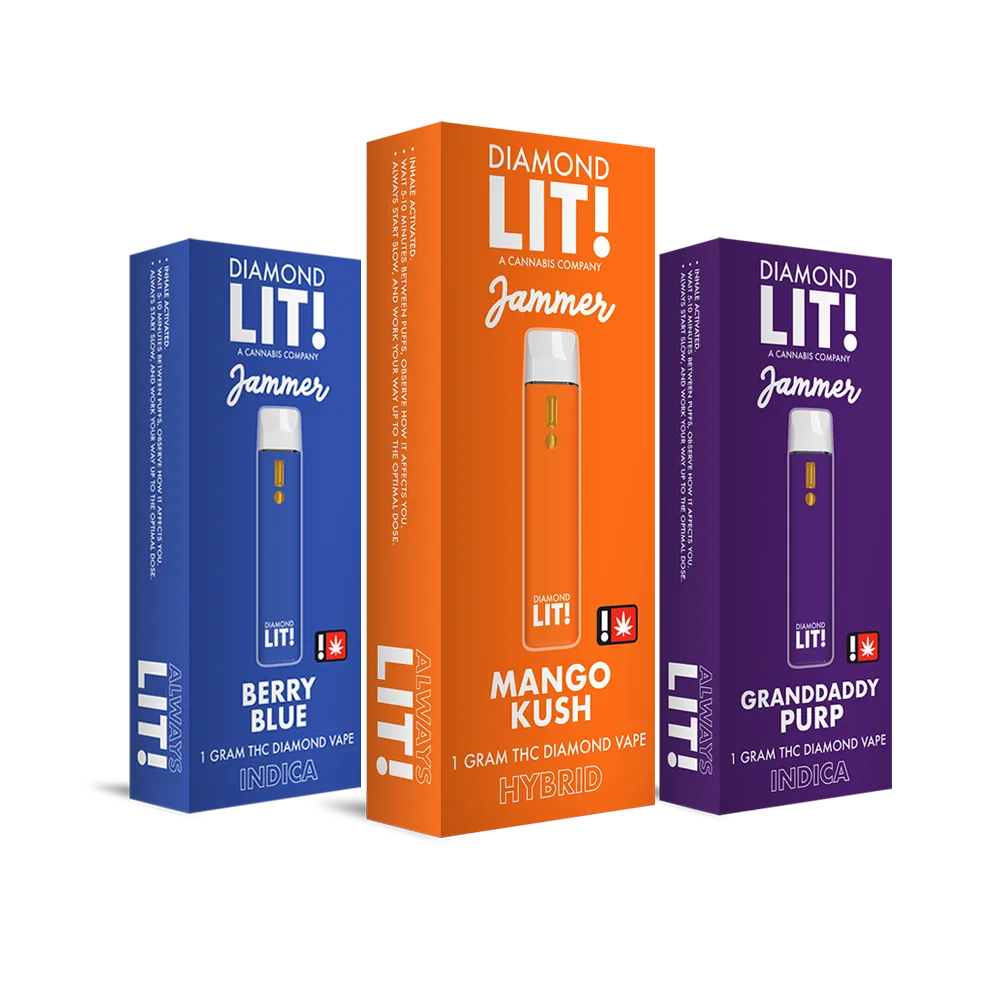Diamond LIT Jammer THC Disposable Vape 1G Diamond LIT - A Cannabis Company Diamond LIT Jammer THC Disposable Vape 1G Diamond LIT - A Cannabis Company