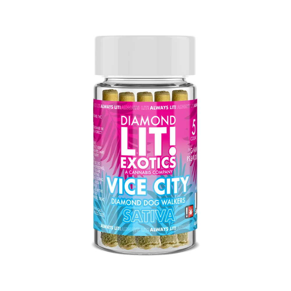 Diamond LIT Exotics Diamond Dog Walkers THC Pre Rolls 5G